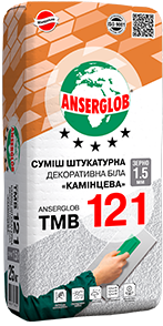 Штукатурка декоративна баранець Anserglob ТМВ-121 2,0 мм білий, 25 кг