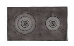 Плита чавунна двоконфорочна 710x410 мм, земляна, (6)
