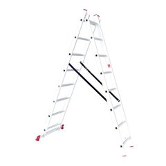 Лестница алюминиевая Intertool 2-х секционная универсальная раскладная 2x8 ступ. 3.6/2.28 м (LT-0208)