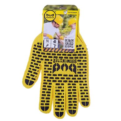Перчатки BudMonster желтые, размер 10, класс вязки 10, 01-000, (01-000)