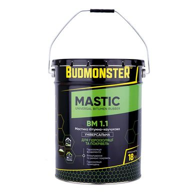 Мастика битумно-каучуковая универсальная BudMonster, 18 кг
