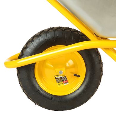 Тачка строительная BudMonster 1-колесная, 85 л, 200 кг, оц.кузов, желтая рама, пневмоколесо 4х8 (01-077)