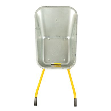 Тачка строительная BudMonster 1-колесная, 85 л, 200 кг, оц.кузов, желтая рама, пневмоколесо 4х8 (01-077)