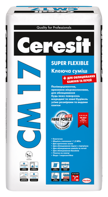 Клей для плитки еластичний Ceresit СМ 17 Super Flexible, 25 кг