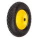 Колесо BudMonster пневмо посилене, карбон 4х8", о/d=20мм, втулка 130 мм, чорне, диск жовтий, (01-014/1)