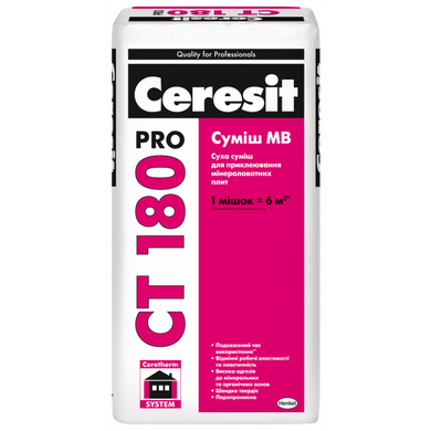 Клей для мінеральної вати Ceresit CT-180 pro 27 кг