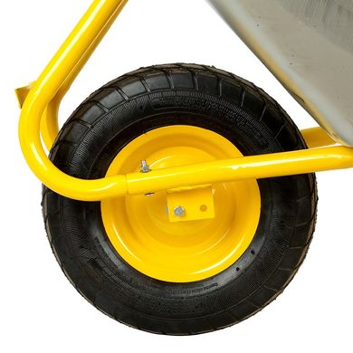 Тачка BudMonster будівельна 1-колісна, 85 л, 200 кг, кузов оцинк., рама жовта колесо пневмо 4.0х8'' (01-011/1)
