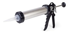 Пистолет Miol для выдавливания силикона (закрытый ПРОФ 300 мл) алюминивая ручка, (09-165)