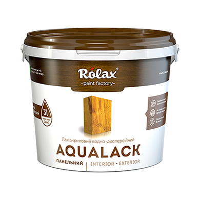 Лак акриловий водно-дисперсійний Aqualack Premium Rolax, 3л