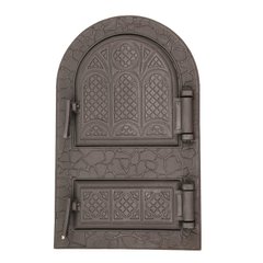 Дверцы чугунные Булат спаренные арочные 330х530, Микулин, 13.2 кг (79)