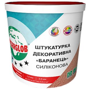 Штукатурка силіконова Anserglob "баранець" білий, фракція 2.0 мм, 25 кг