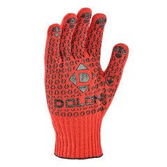 Перчатки Doloni трикотажные с ПВХ красные Универсал, класс 10, р11, (4461)