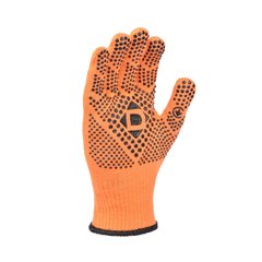 Перчатки Doloni трикотажные с ПВХ рисунком Универсальные, оранжевый, 10 класс, размер 10, (5707)