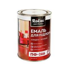 Эмаль для пола ПФ-266 Rolax, 0.9 кг, желто-коричневая