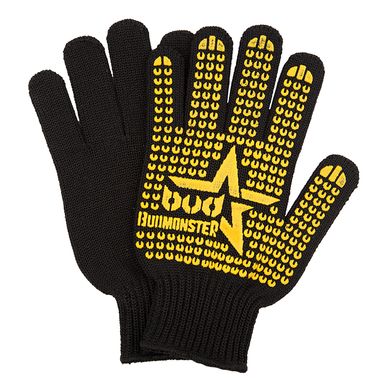 Перчатки BudMonster трикотажные с ПВХ рисунком Звезда черные 7 класс, р10
