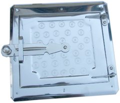 Дверца металлическая топочная 250x265 мм, нержавеющая сталь