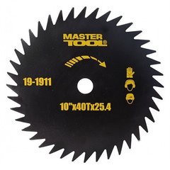 Диск для триммера Mastertool 255х25.4х40Т, (19-1911)