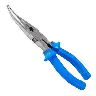 Щипці Mastertool вигнуті 180 мм American Type, C45, HRC 44-48, (22-3180)