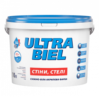 Фарба акрилова для стін та стель Sniezka Ultra Biel сніжно-біла, 14 кг
