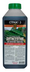 Антисептик-антижук для деревянных конструкций Страж-3 (готовый раствор) зеленый, бутылка 2 л