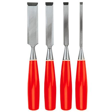 Набір стамесок Top Tools з пластиковою ручкою 4 шт (6, 12, 18, 24 мм), (09A322)