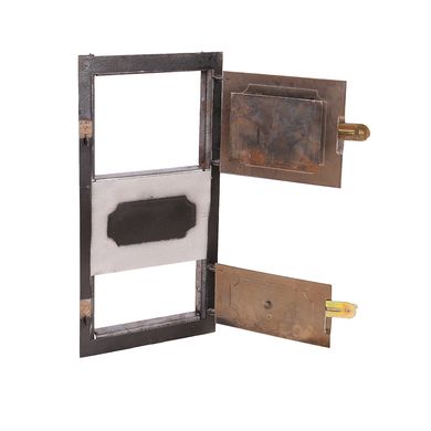 Дверца металлическая спаренная 210x470 мм, черная