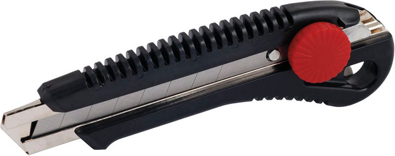 Нож Miol с металлической направляющей, 18 мм (с винтовым фиксатором), (76-183)