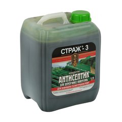 Антисептик-антижук для деревянных конструкций Страж-3 (концентрат 1:9) зеленый, бутылка 5 л