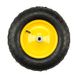 Колесо BudMonster пневмо 4.0х8", о/d=16мм, черное, диск желтый, d=38см, втулка 105мм (01-057)