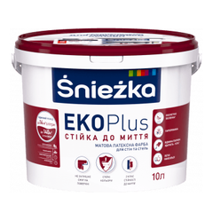 Краска латексная для стен и потолков Sniezka EKO Plus матовая белая, 4.1 кг