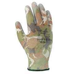 Перчатки Doloni трикотажные с полиуретановым покрытием, неполный облив, милитари, размер 9, (4551)