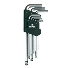 Ключі шестигранні Topex 1.5-10 мм набір 9 шт, (35D957)