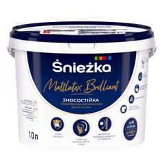 Фарба латексна для стін та стель Sniezka Mattlatex Brilliant зносостійка глибокоматова, 1.37 кг