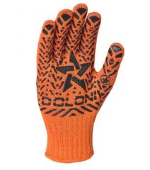 Перчатки Doloni 5664 трикотажные с ПВХ рисунком Звезда, оранжевые, 7 класс, размер 12, (5664)