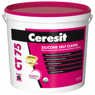 Штукатурка силиконовая короед Ceresit CT 75 Silicone Self Clean 2К 25 кг